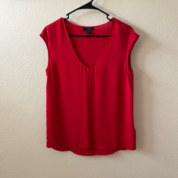 J. Crew Tops - J.Crew Women’s Sleeveless V-Neck Blouse Size 4 Red Top